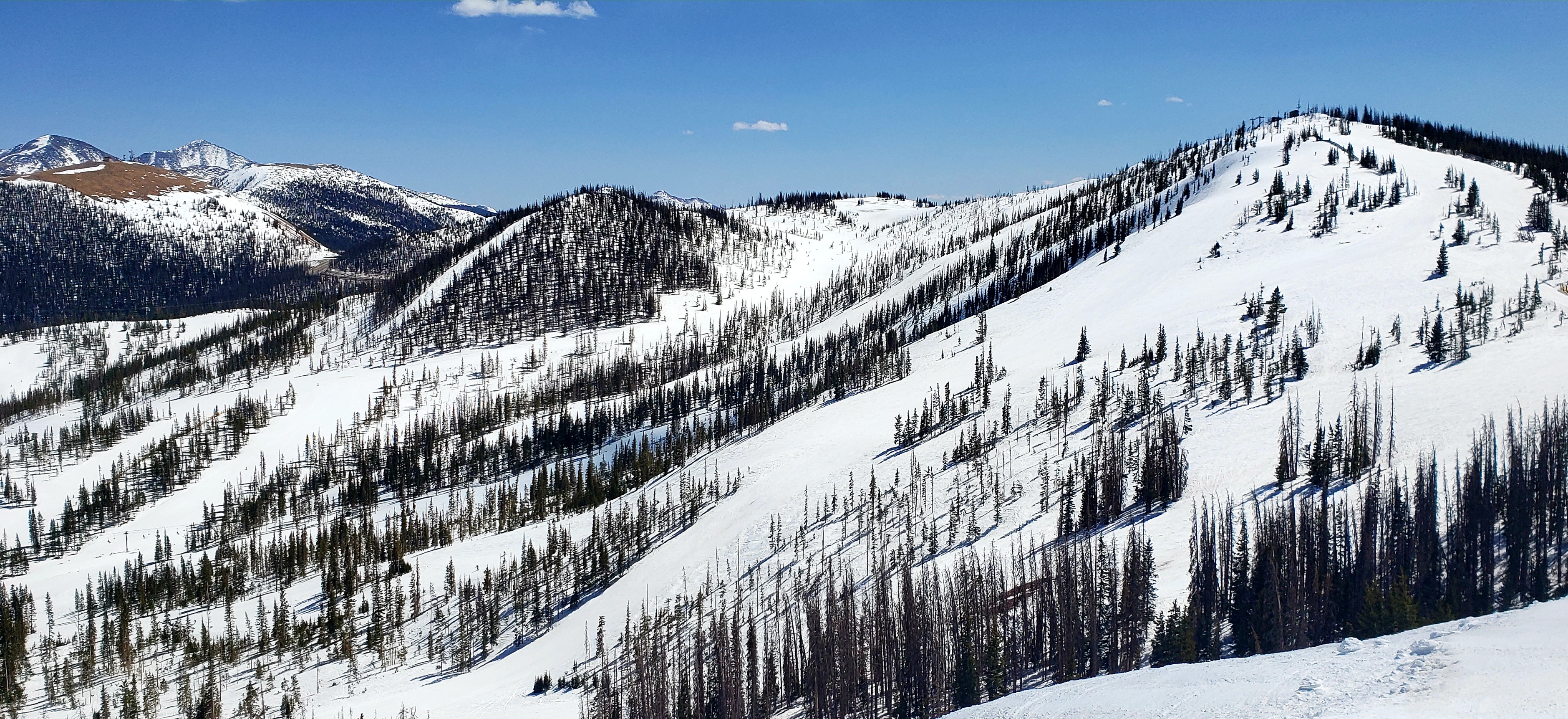 Monarch ski area from top of Shagnasty trail
