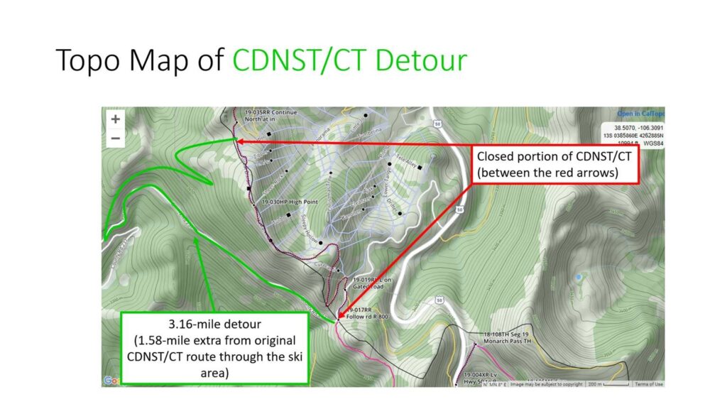 Topographic map of detour