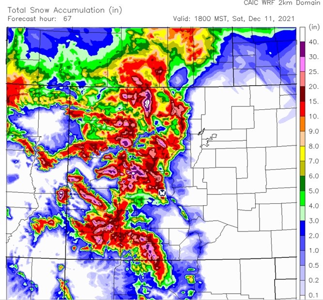Snow forecast map
